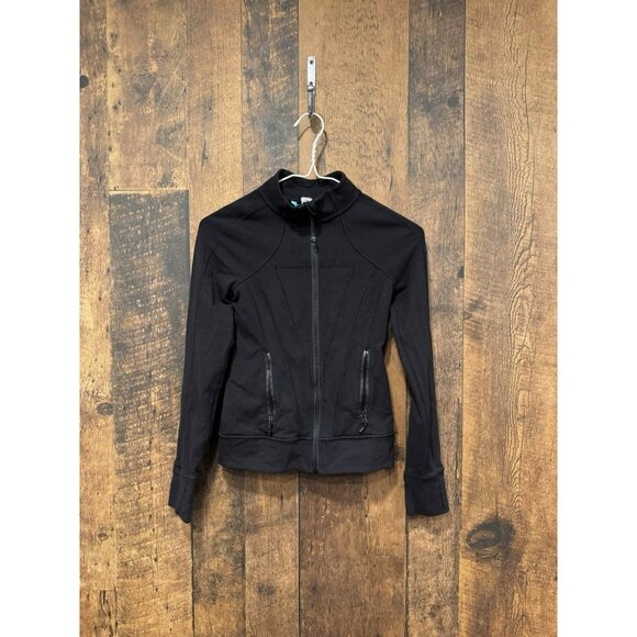 Ivivva By Lululemon Define Jacket Black Size 8 Logo EUC - Picture 1 of 3
